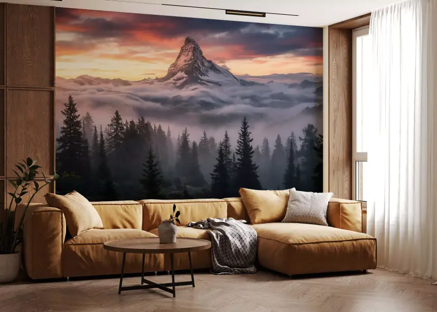 Mountain Majesty at Sunset Wall Mural