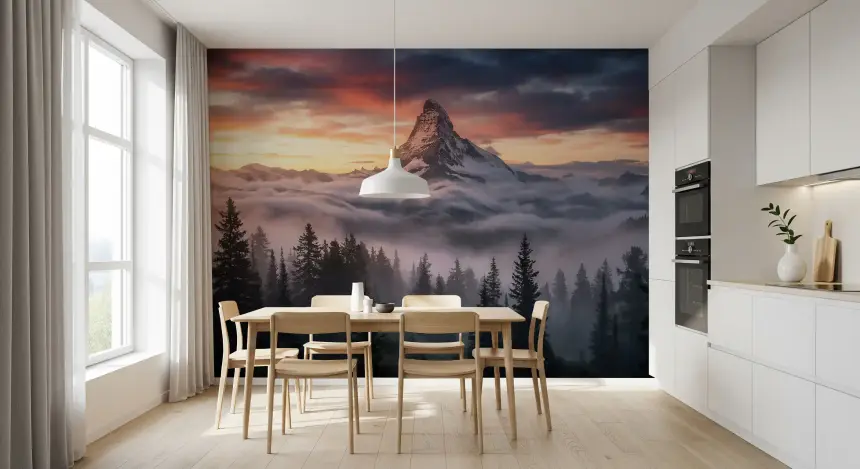 Mountain Majesty at Sunset Wall Mural
