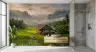 Rustic Hut Amidst Misty Rice Fields Wall Mural 8