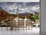 Majestic Snow-Capped Mountain and Autumn River Wall Mural 7