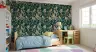 Elegant Emerald Green Bird & Botanical Wallpaper 8