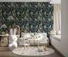 Vintage Inspired Teal Garden Birds Wallpaper 6