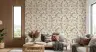 Elegant Cream Botanical Leaf Trail Wallpaper 8
