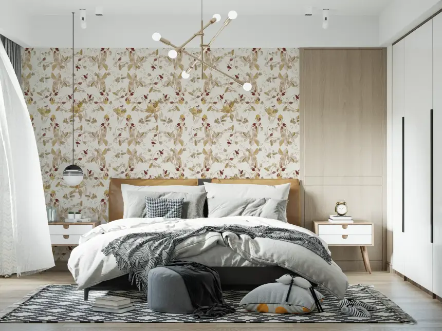Navy Heritage Floral Trail Wallpaper