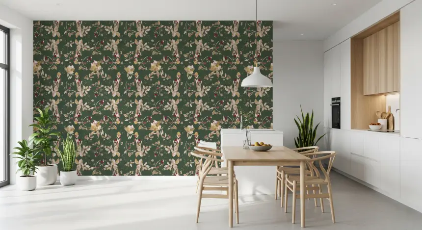 Antique Cream Botanical Wallpaper