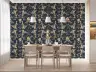 Elegant Navy Floral Botanical Pattern Wallpaper 6