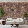 Plum Gold Chinoiserie Bird and Floral Wallpaper 7