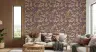 Plum Gold Chinoiserie Bird and Floral Wallpaper 8