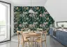 Elegant Emerald Floral Bird Pattern Wallpaper 8