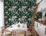 Elegant Emerald Floral Bird Pattern Wallpaper 7