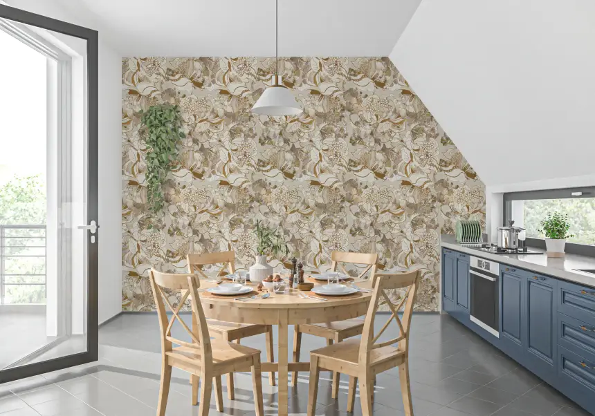 Vintage Cream Floral Wallpaper