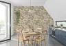 Muted Gold and Cream Vintage Floral Wallpaper 8