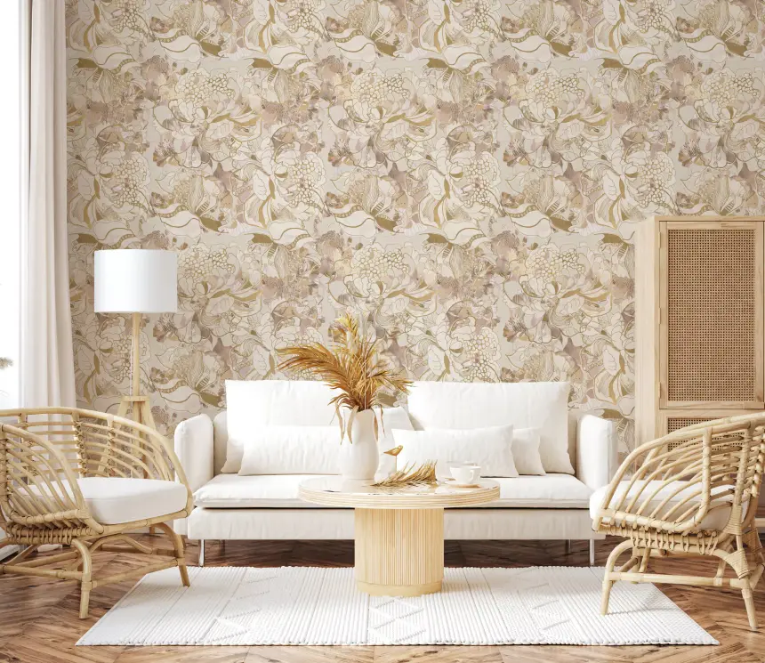 Blush Neutral Peony Wallpaper