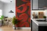 Dynamic Red Textured Swirls Abstract Wall Mural 7