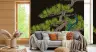 Vibrant Peacock on Dark Pine Tree Wall Mural 8