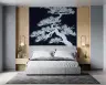 Abstract Japanese Pine Tree Silhouette Wall Mural 8