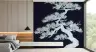 Abstract Japanese Pine Tree Silhouette Wall Mural 6