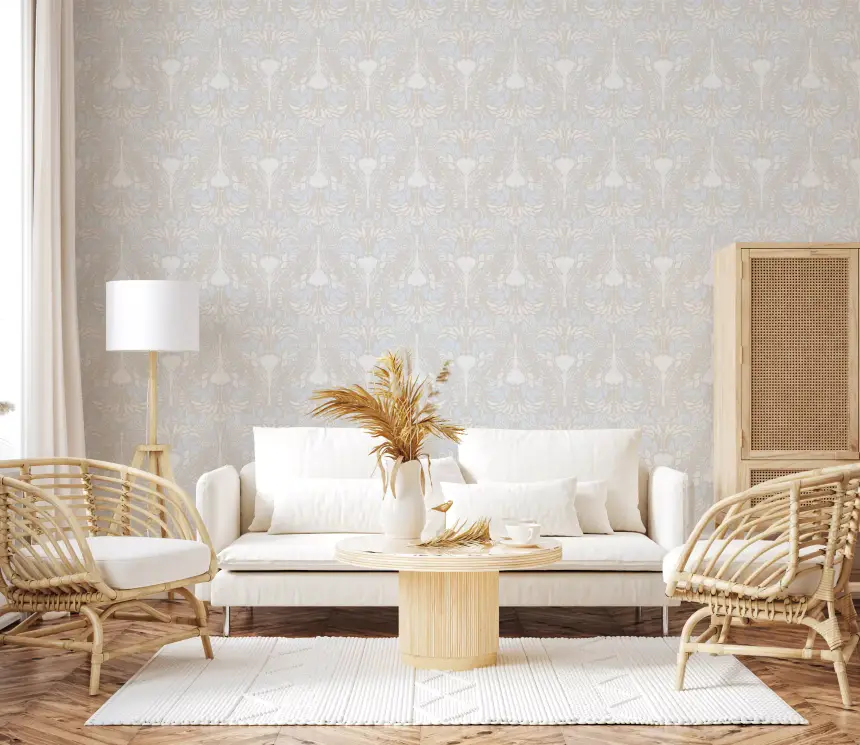 Serene Botanical Bloom Cottagecore Pastel Wallpaper