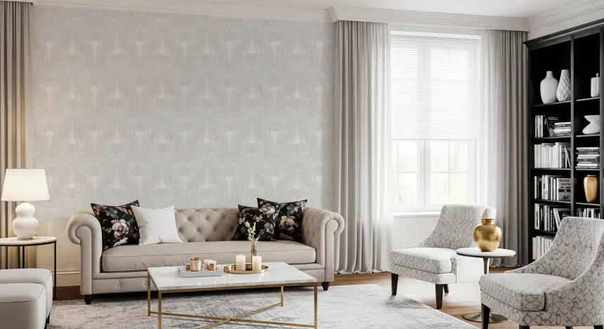 Serene Botanical Bloom Cottagecore Pastel Wallpaper