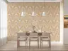 Golden Ochre Symmetrical Botanical Pattern Wallpaper 6