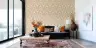 Golden Ochre Symmetrical Botanical Pattern Wallpaper 7