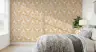 Golden Ochre Symmetrical Botanical Pattern Wallpaper 5