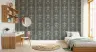 Classic Grey Damask Botanical Stripe Wallpaper 8