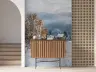 Golden Tree Snowy Mountain Winter Wall Mural 7