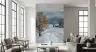 Golden Tree Snowy Mountain Winter Wall Mural 8