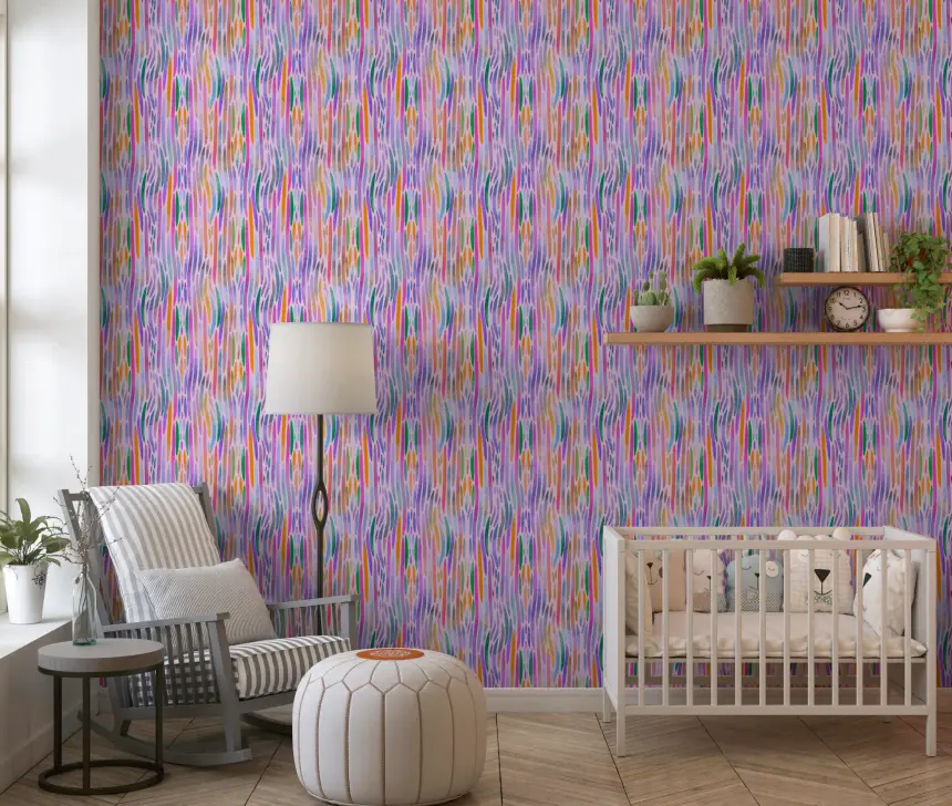 Multicolor Rainbow Chromatic Flow Pattern Wallpaper