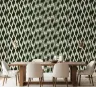 Contemporary Dark Green Geometric Pattern Wallpaper 8