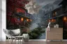 Misty Japanese Village Street Wall Mural 6