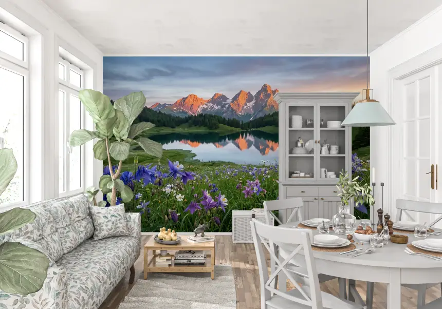 Alpine Glow Reflection Wall Mural