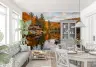 Autumn Lakeside Cabin Wall Mural 6