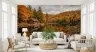 Autumn Lakeside Cabin Wall Mural 8
