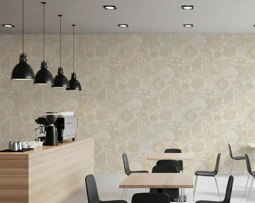 Boho Seashell & Coral Sand Wallpaper