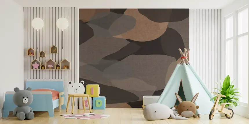 Earthy Organic Layers Abstract Geometry Wall Mural