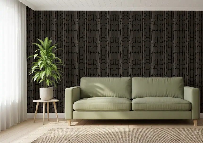 Black Textured Stone Abstract Shapes Wallpaper