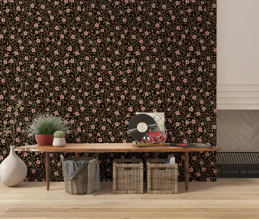 Dark Botanical Charm Wallpaper