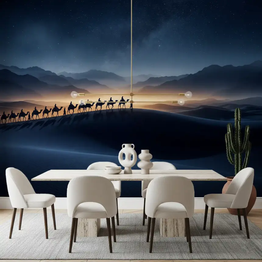 Desert Odyssey: Under a Star-Filled Sky Wall Mural