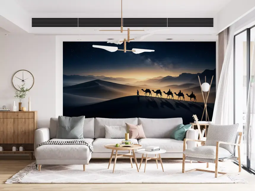 Desert Trek Beneath the Milky Way Wall Mural