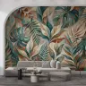 Abstract Painterly Tropical Foliage Wall Mural 8