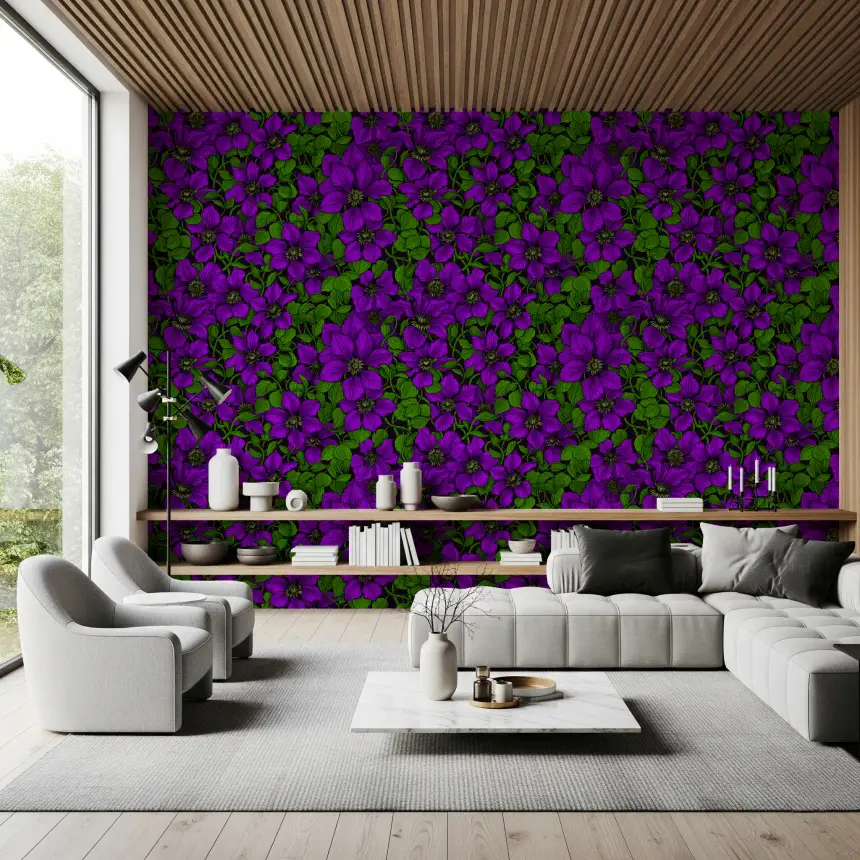 Purple Clematis Vine Wallpaper
