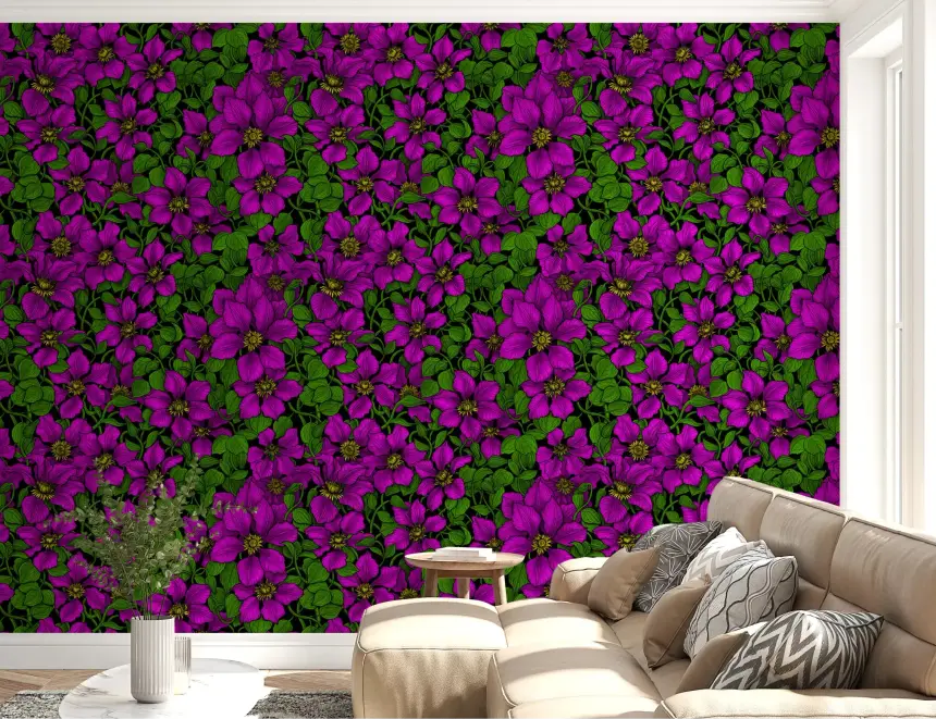 Pink Clematis Vine Wallpaper