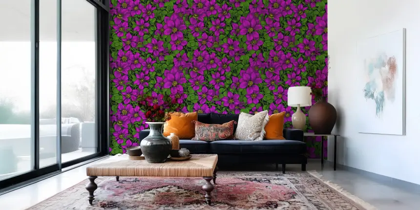 Pink Clematis Vine Wallpaper