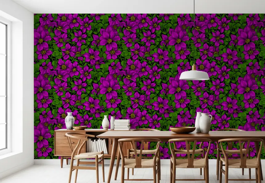 Pink Clematis Vine Wallpaper