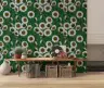 Botanical Daisy Print Emerald Green Wallpaper 7