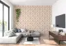 Terracotta Scallop Floral Pattern Wallpaper 8
