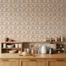 Terracotta Scallop Floral Pattern Wallpaper 7