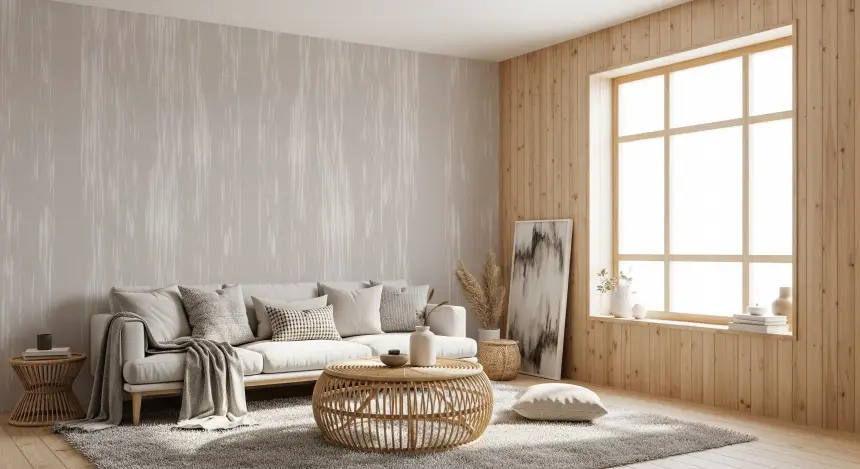 Subtle Streaks Neutral Elegance Abstract Wall Mural